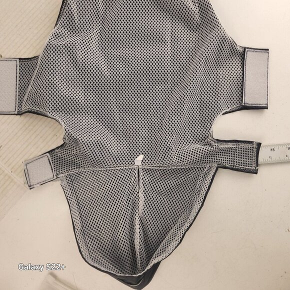 Dog Raincoat With Reflective Strip Black Nylon Mesh Lining Hook & Closure - Picture 6 of 11